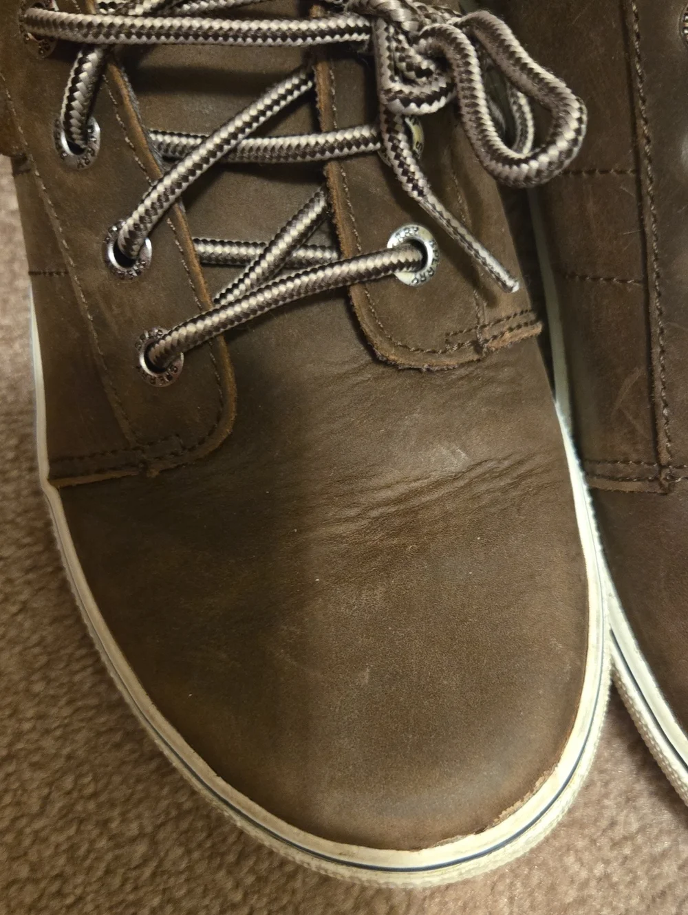 Sperry Brown Leather Deck-Style Lace-Up Boat Shoes